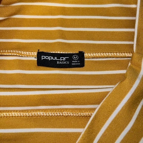 Popular Basics Pencil‎ Skirt, mustard and white striped, size medium - Picture 6 of 7